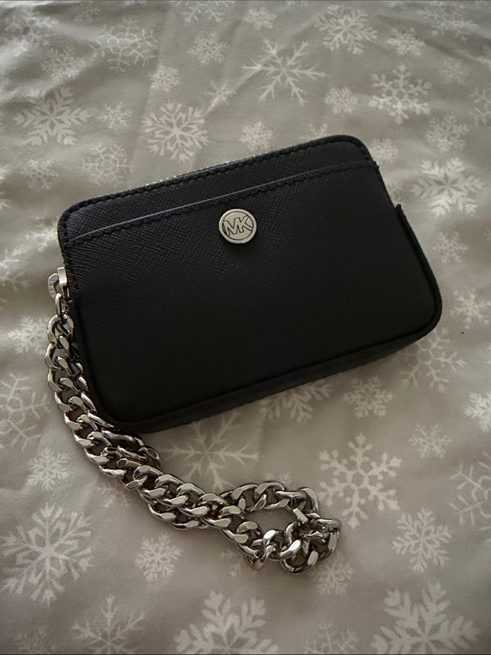 Michael Kors Black Chain Wristlet Clutch